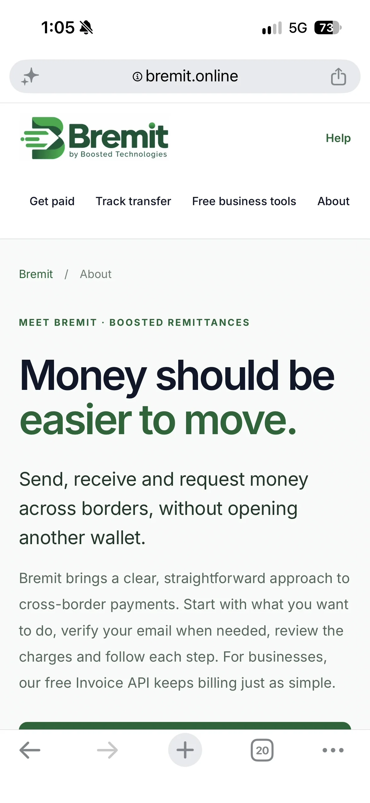 Remit home page 
